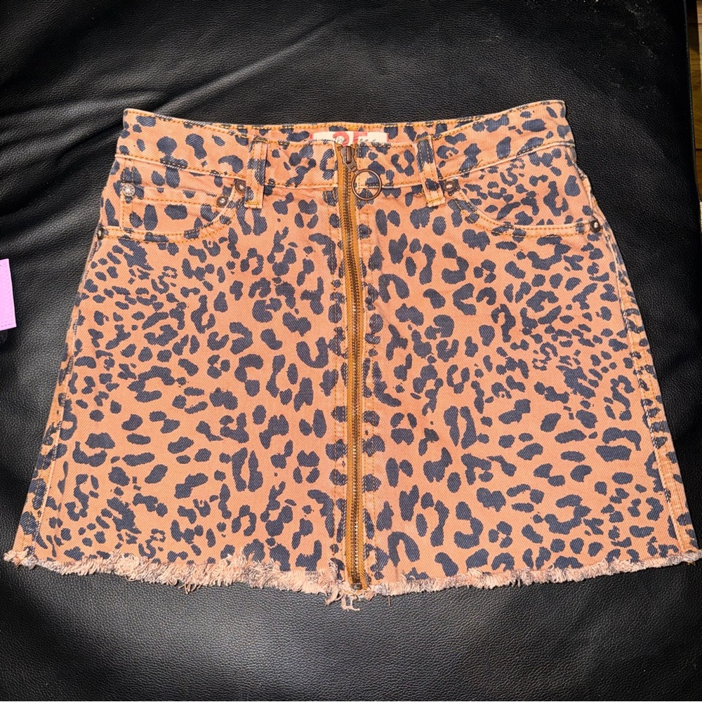We The Free Animal Print Mini Skirt